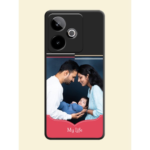 Classic Plain Design with Name On Space Black Custom Soft Matte Mobile Back Cover - Realme GT 7 5G Classic Plain Design with Name On Space Black Custom Soft Matte Mobile Back Cover - Realme GT 7 5G