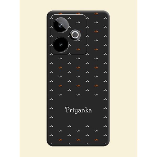 Simple Pattern With Custom Text On Space Black Custom Soft Matte Mobile Back Cover - Realme GT 7 5G Simple Pattern With Custom Text On Space Black Custom Soft Matte Mobile Back Cover - Realme GT 7 5G
