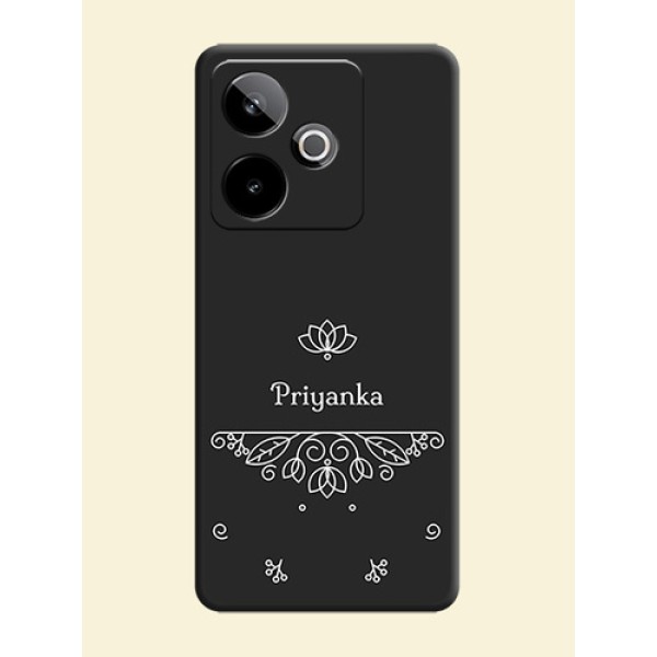 Lotus Garden Custom Text On Space Black Custom Soft Matte Mobile Back Cover - Realme GT 7 5G Lotus Garden Custom Text On Space Black Custom Soft Matte Mobile Back Cover - Realme GT 7 5G