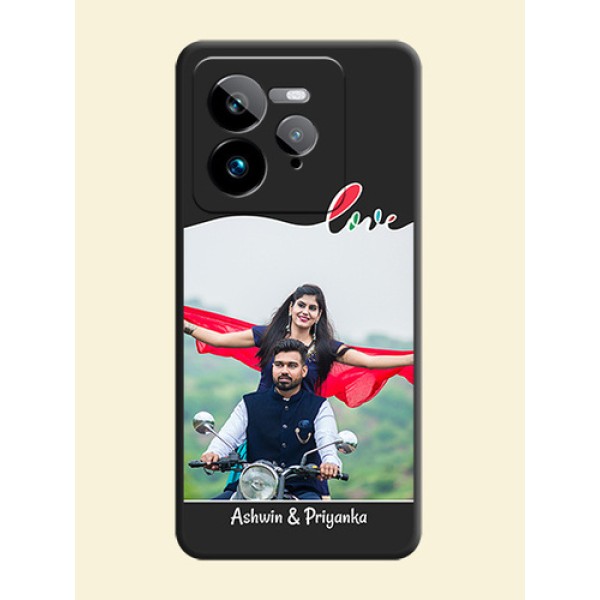 Fall in Love Pattern with Picture on Photo On Space Black Custom Soft Matte Mobile Back Cover - Realme GT 7 Pro Fall in Love Pattern with Picture on Photo On Space Black Custom Soft Matte Mobile Back Cover - Realme GT 7 Pro