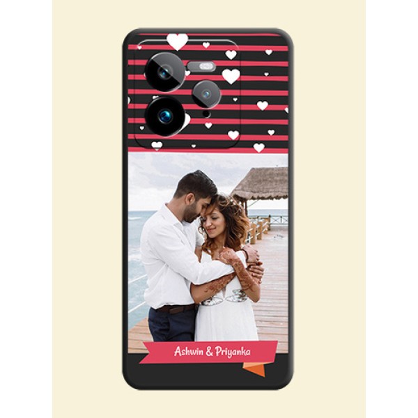 White Color Love Symbols with Pink Lines Pattern On Space Black Custom Soft Matte Mobile Back Cover - Realme GT 7 Pro White Color Love Symbols with Pink Lines Pattern On Space Black Custom Soft Matte Mobile Back Cover - Realme GT 7 Pro
