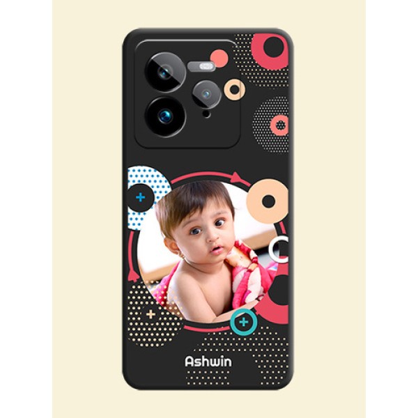 Multicoloured Round Image On Space Black Custom Soft Matte Mobile Back Cover - Realme GT 7 Pro Multicoloured Round Image On Space Black Custom Soft Matte Mobile Back Cover - Realme GT 7 Pro