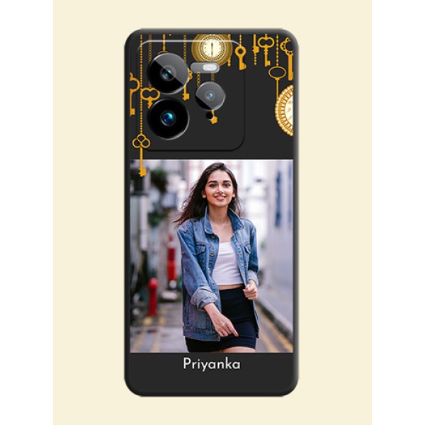 Decorative Design with Text On Space Black Custom Soft Matte Mobile Back Cover - Realme GT 7 Pro