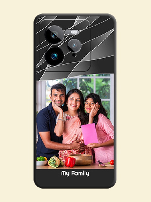 Mixed Wave Lines on Photo On Space Black Custom Soft Matte Mobile Back Cover - Realme GT 7 Pro