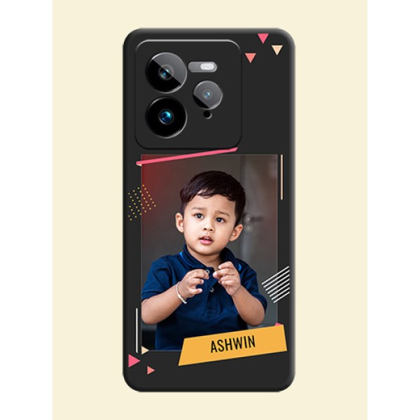 Photo Frame with Triangle Small Dots on Photo On Space Black Custom Soft Matte Mobile Back Cover - Realme GT 7 Pro Photo Frame with Triangle Small Dots on Photo On Space Black Custom Soft Matte Mobile Back Cover - Realme GT 7 Pro