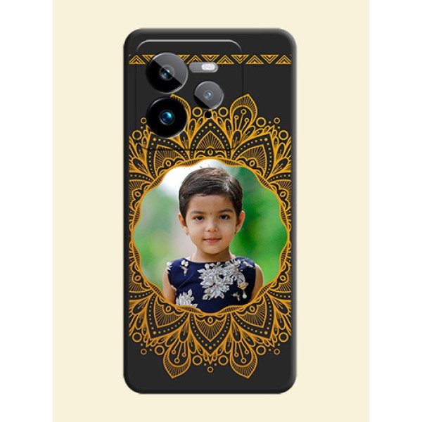 Round Image with Floral Design On Space Black Custom Soft Matte Mobile Back Cover - Realme GT 7 Pro Round Image with Floral Design On Space Black Custom Soft Matte Mobile Back Cover - Realme GT 7 Pro