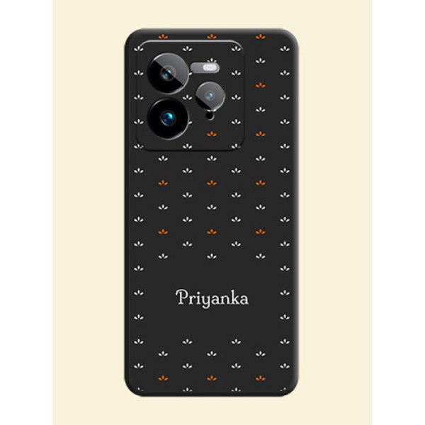Simple Pattern With Custom Text On Space Black Custom Soft Matte Mobile Back Cover - Realme GT 7 Pro Simple Pattern With Custom Text On Space Black Custom Soft Matte Mobile Back Cover - Realme GT 7 Pro