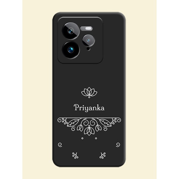Lotus Garden Custom Text On Space Black Custom Soft Matte Mobile Back Cover - Realme GT 7 Pro Lotus Garden Custom Text On Space Black Custom Soft Matte Mobile Back Cover - Realme GT 7 Pro