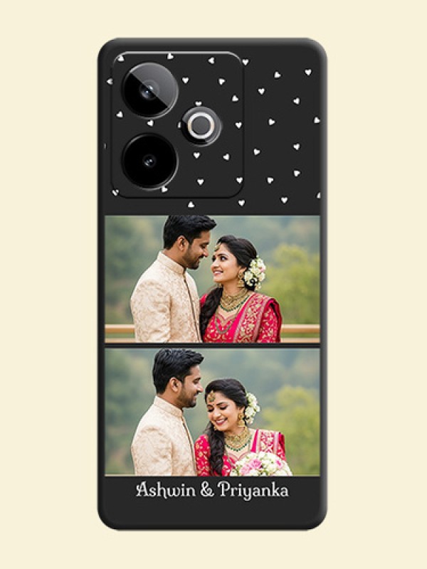 Miniature Love Symbols with Name On Space Black Custom Soft Matte Mobile Back Cover - Realme GT 7T 5G