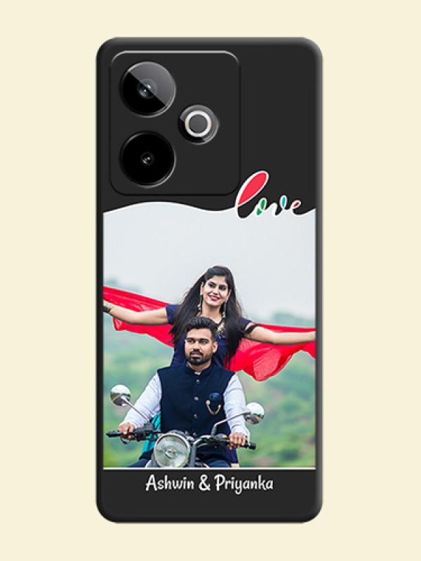 Fall in Love Pattern with Picture on Photo On Space Black Custom Soft Matte Mobile Back Cover - Realme GT 7T 5G