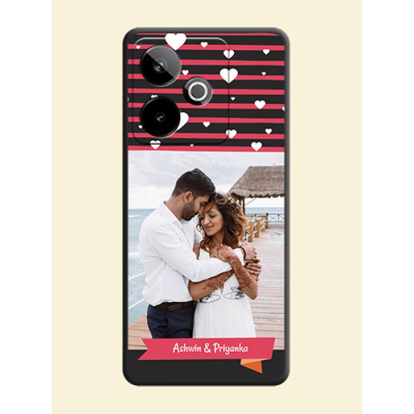 White Color Love Symbols with Pink Lines Pattern On Space Black Custom Soft Matte Mobile Back Cover - Realme GT 7T 5G White Color Love Symbols with Pink Lines Pattern On Space Black Custom Soft Matte Mobile Back Cover - Realme GT 7T 5G