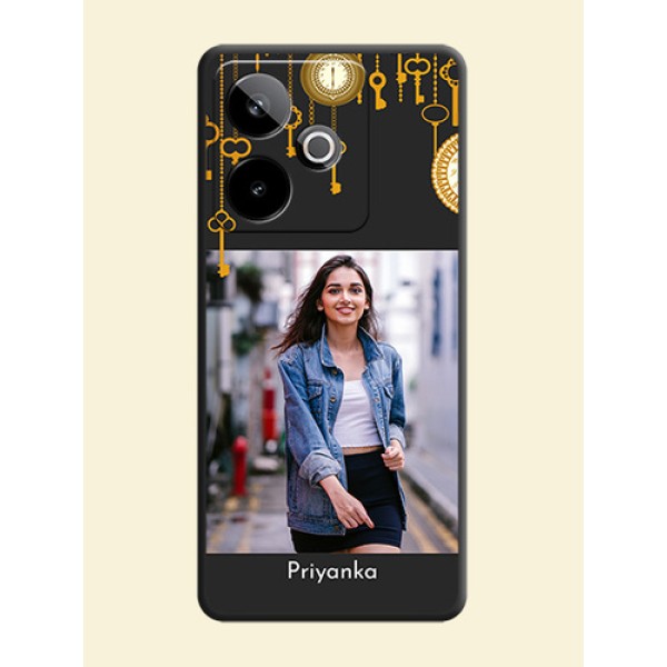 Decorative Design with Text On Space Black Custom Soft Matte Mobile Back Cover - Realme GT 7T 5G