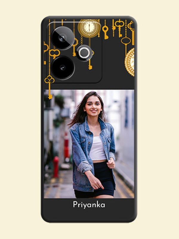 Decorative Design with Text On Space Black Custom Soft Matte Mobile Back Cover - Realme GT 7T 5G