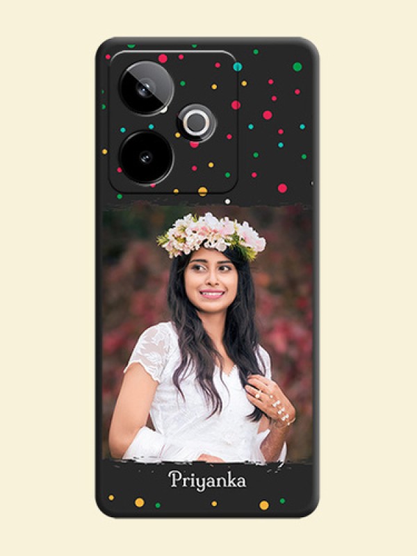 Multicolor Dotted Pattern with Text On Space Black Custom Soft Matte Mobile Back Cover - Realme GT 7T 5G