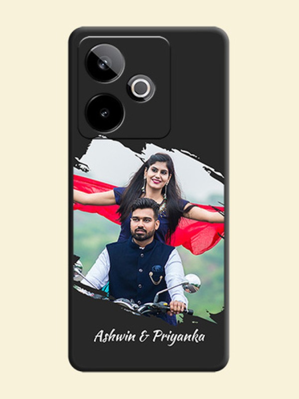 Grunge Brush Strokes on Photo On Space Black Custom Soft Matte Mobile Back Cover - Realme GT 7T 5G