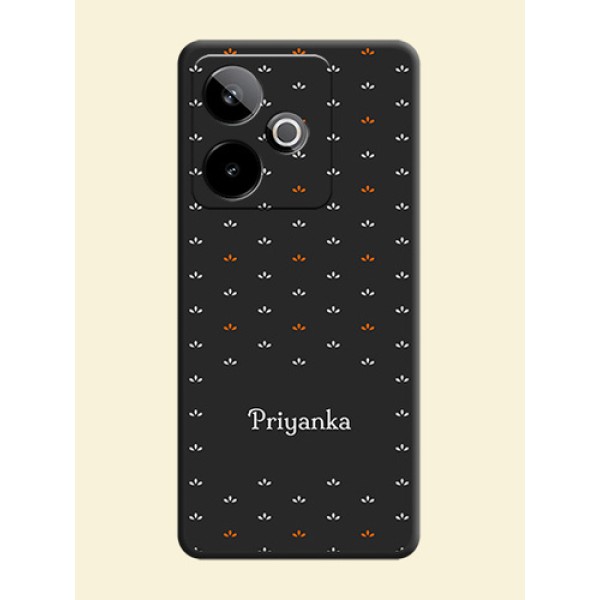 Simple Pattern With Custom Text On Space Black Custom Soft Matte Mobile Back Cover - Realme GT 7T 5G Simple Pattern With Custom Text On Space Black Custom Soft Matte Mobile Back Cover - Realme GT 7T 5G