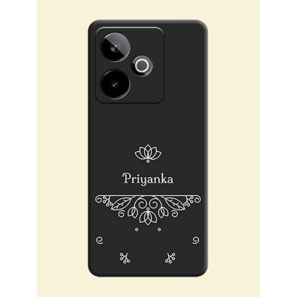 Lotus Garden Custom Text On Space Black Custom Soft Matte Mobile Back Cover - Realme GT 7T 5G Lotus Garden Custom Text On Space Black Custom Soft Matte Mobile Back Cover - Realme GT 7T 5G