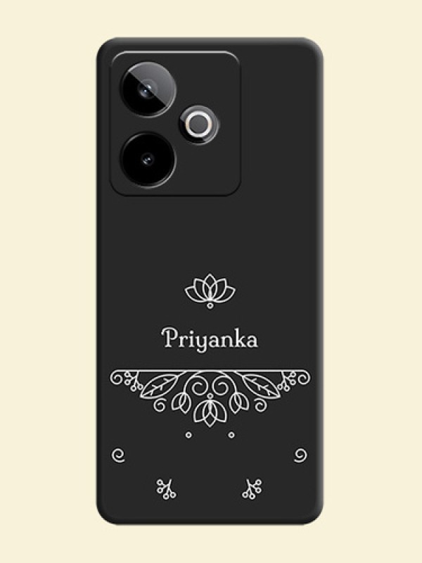 Lotus Garden Custom Text On Space Black Custom Soft Matte Mobile Back Cover - Realme GT 7T 5G