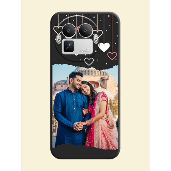 Love Hangings with Splash Wave Picture On Space Black Custom Soft Matte Mobile Back Cover - Realme GT 8 Pro Love Hangings with Splash Wave Picture On Space Black Custom Soft Matte Mobile Back Cover - Realme GT 8 Pro