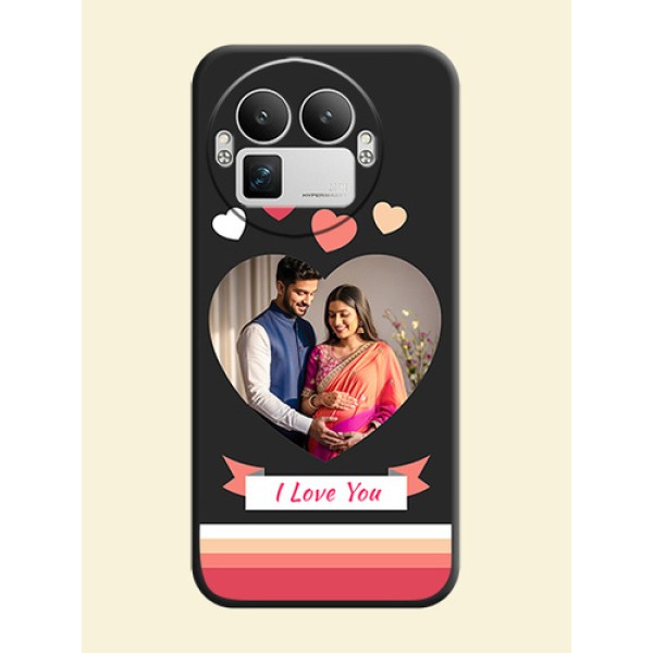 Love Shaped Photo with Colorful Stripes On Space Black Custom Soft Matte Mobile Back Cover - Realme GT 8 Pro Love Shaped Photo with Colorful Stripes On Space Black Custom Soft Matte Mobile Back Cover - Realme GT 8 Pro