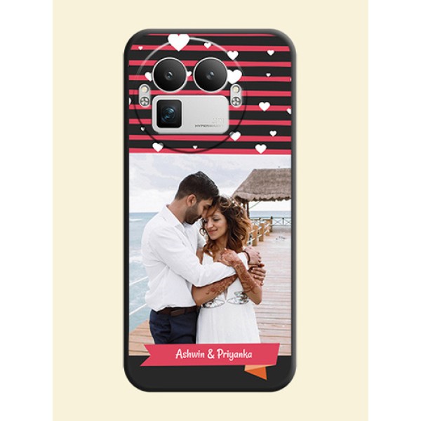 White Color Love Symbols with Pink Lines Pattern On Space Black Custom Soft Matte Mobile Back Cover - Realme GT 8 Pro White Color Love Symbols with Pink Lines Pattern On Space Black Custom Soft Matte Mobile Back Cover - Realme GT 8 Pro