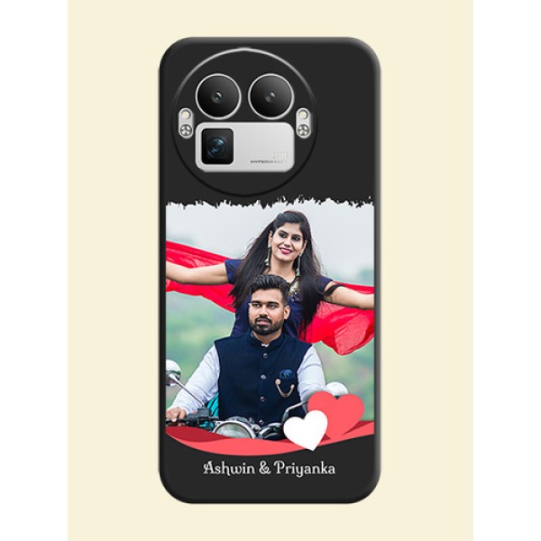 Pin Color Love Shaped Ribbon Design with Text On Space Black Custom Soft Matte Mobile Back Cover - Realme GT 8 Pro Pin Color Love Shaped Ribbon Design with Text On Space Black Custom Soft Matte Mobile Back Cover - Realme GT 8 Pro