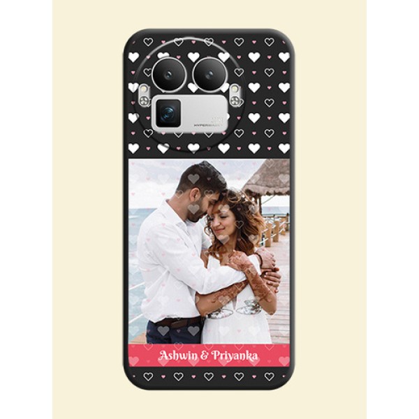 White Color Love Symbols with Text Design on Photo On Space Black Custom Soft Matte Mobile Back Cover - Realme GT 8 Pro White Color Love Symbols with Text Design on Photo On Space Black Custom Soft Matte Mobile Back Cover - Realme GT 8 Pro