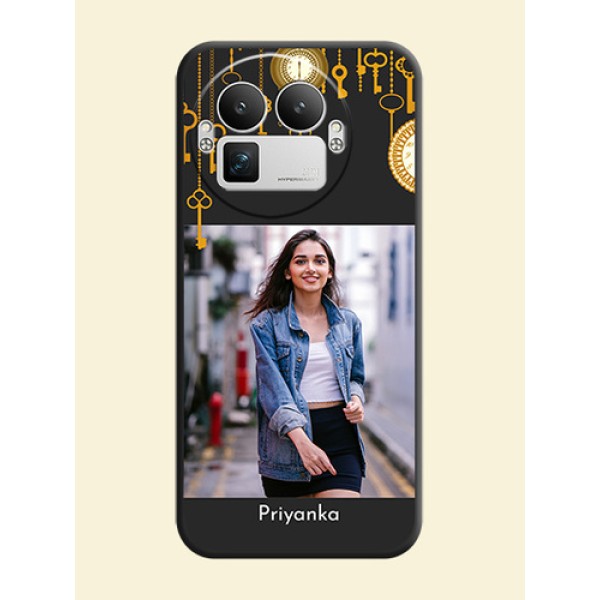 Decorative Design with Text On Space Black Custom Soft Matte Mobile Back Cover - Realme GT 8 Pro