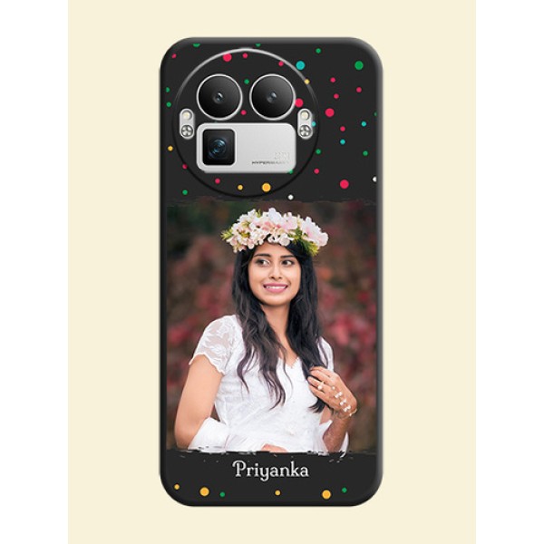 Multicolor Dotted Pattern with Text On Space Black Custom Soft Matte Mobile Back Cover - Realme GT 8 Pro Multicolor Dotted Pattern with Text On Space Black Custom Soft Matte Mobile Back Cover - Realme GT 8 Pro
