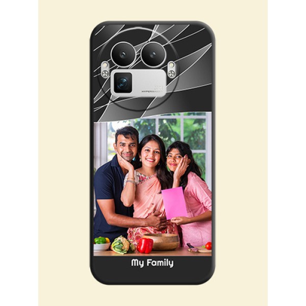 Mixed Wave Lines on Photo On Space Black Custom Soft Matte Mobile Back Cover - Realme GT 8 Pro Mixed Wave Lines on Photo On Space Black Custom Soft Matte Mobile Back Cover - Realme GT 8 Pro