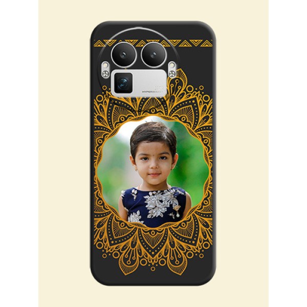 Round Image with Floral Design On Space Black Custom Soft Matte Mobile Back Cover - Realme GT 8 Pro Round Image with Floral Design On Space Black Custom Soft Matte Mobile Back Cover - Realme GT 8 Pro