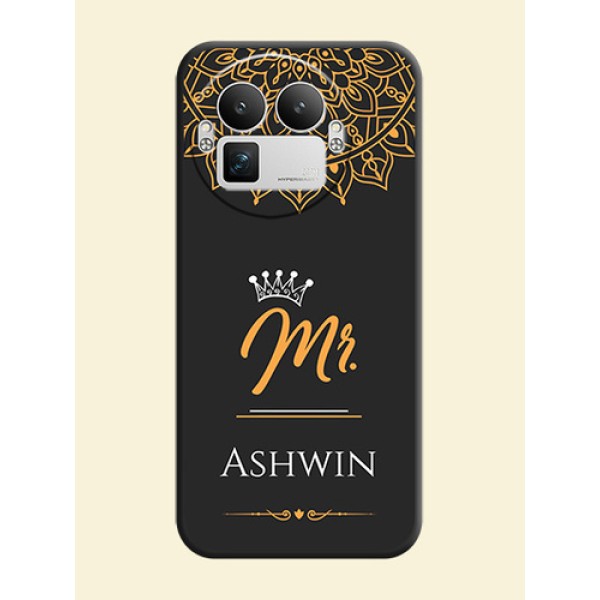 Mr Name with Floral Design On Space Black Custom Soft Matte Mobile Back Cover - Realme GT 8 Pro Mr Name with Floral Design On Space Black Custom Soft Matte Mobile Back Cover - Realme GT 8 Pro