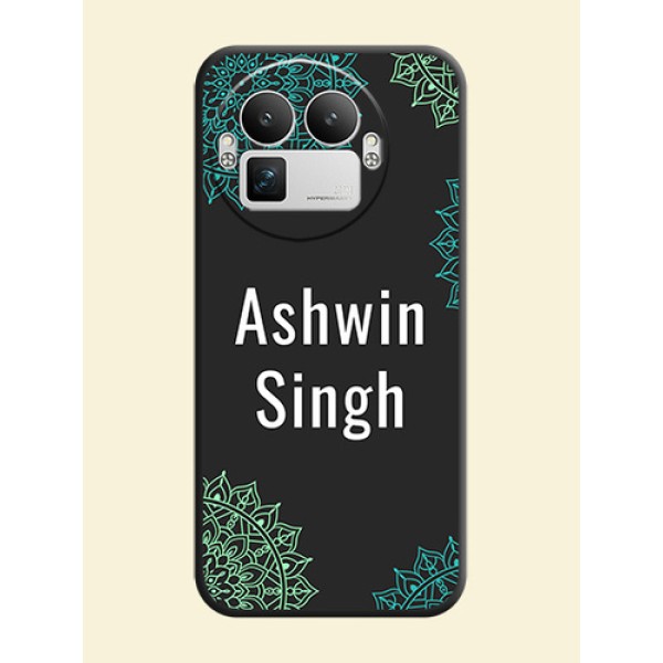 Your Name with Floral Design On Space Black Custom Soft Matte Mobile Back Cover - Realme GT 8 Pro Your Name with Floral Design On Space Black Custom Soft Matte Mobile Back Cover - Realme GT 8 Pro