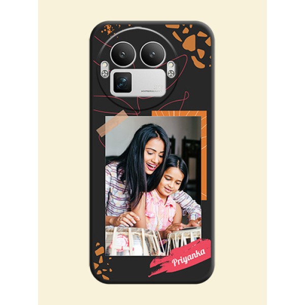 Orange Photo Frame On Space Black Custom Soft Matte Mobile Back Cover - Realme GT 8 Pro Orange Photo Frame On Space Black Custom Soft Matte Mobile Back Cover - Realme GT 8 Pro