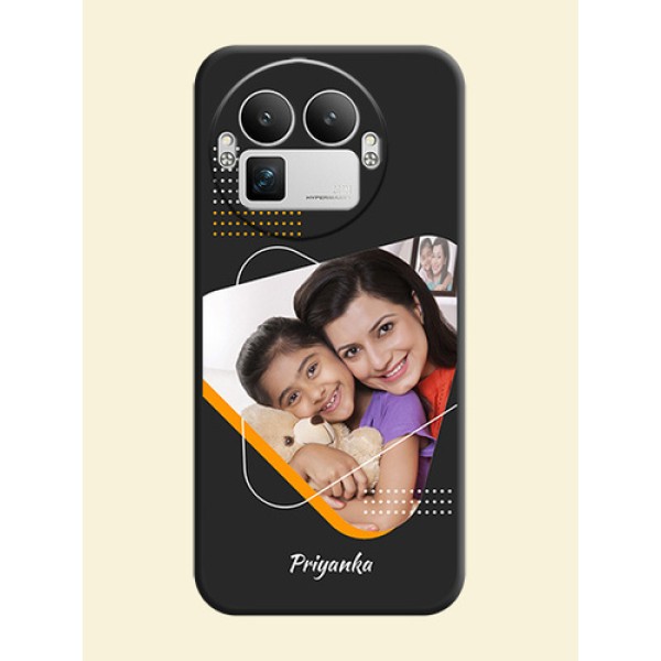 Yellow Triangle on Photo On Space Black Custom Soft Matte Mobile Back Cover - Realme GT 8 Pro Yellow Triangle on Photo On Space Black Custom Soft Matte Mobile Back Cover - Realme GT 8 Pro