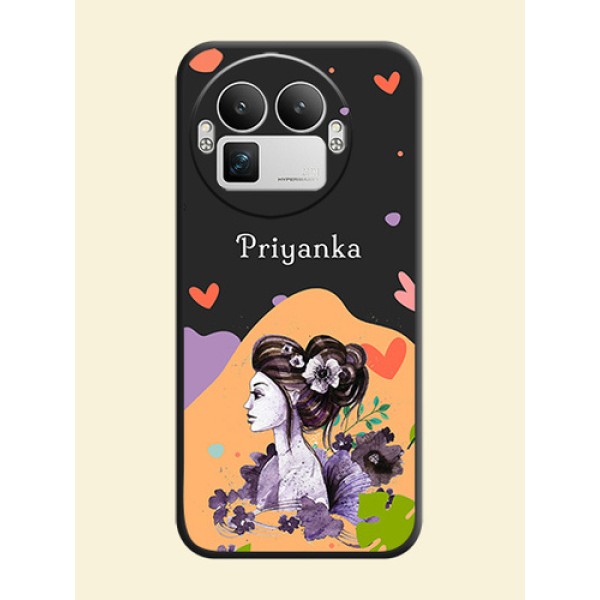Namecase For Her With Fancy Lady Image On Space Black Custom Soft Matte Mobile Back Cover - Realme GT 8 Pro Namecase For Her With Fancy Lady Image On Space Black Custom Soft Matte Mobile Back Cover - Realme GT 8 Pro