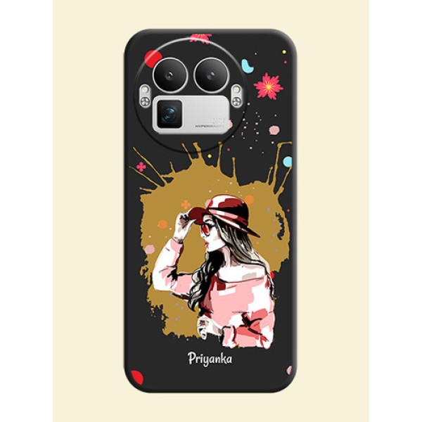 Mordern Lady With Color Splash Background With Custom Text On Space Black Custom Soft Matte Mobile Back Cover - Realme GT 8 Pro