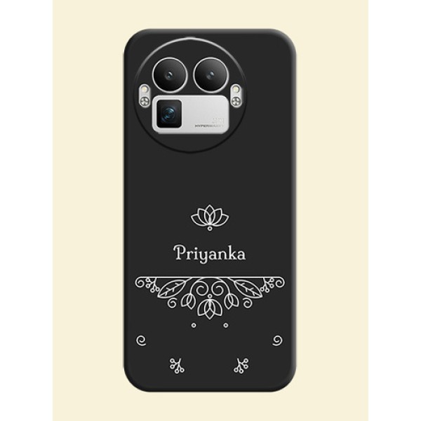 Lotus Garden Custom Text On Space Black Custom Soft Matte Mobile Back Cover - Realme GT 8 Pro Lotus Garden Custom Text On Space Black Custom Soft Matte Mobile Back Cover - Realme GT 8 Pro