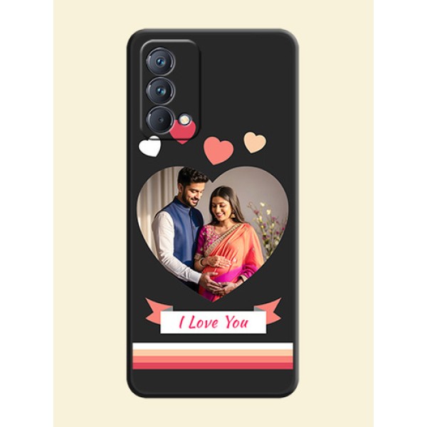 Love Shaped Photo with Colorful Stripes on Personalised Space Black Soft Matte Cases - Realme GT Master Love Shaped Photo with Colorful Stripes on Personalised Space Black Soft Matte Cases - Realme GT Master
