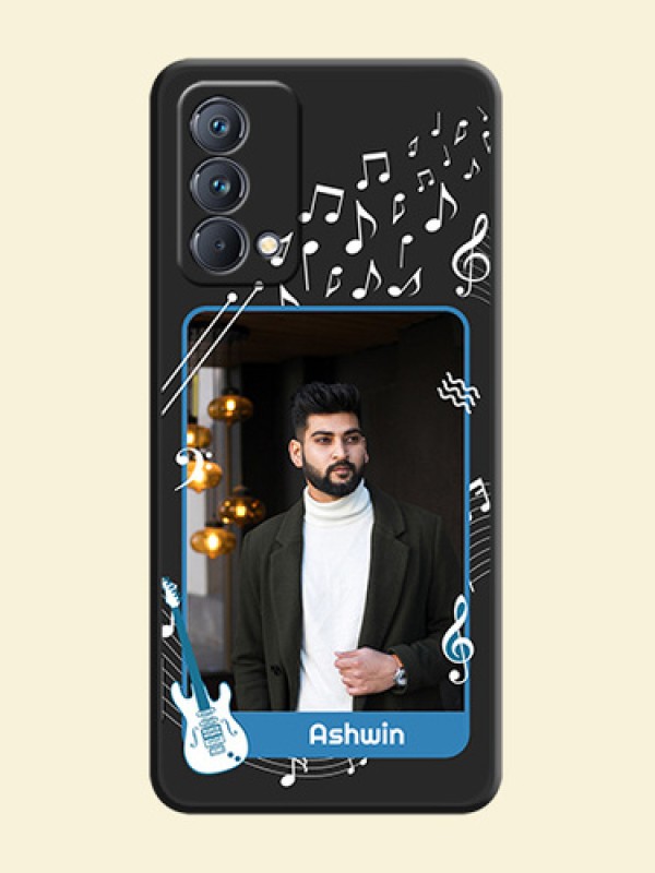 Musical Theme Design with Text on Photo on Space Black Soft Matte Mobile Case - Realme GT Master