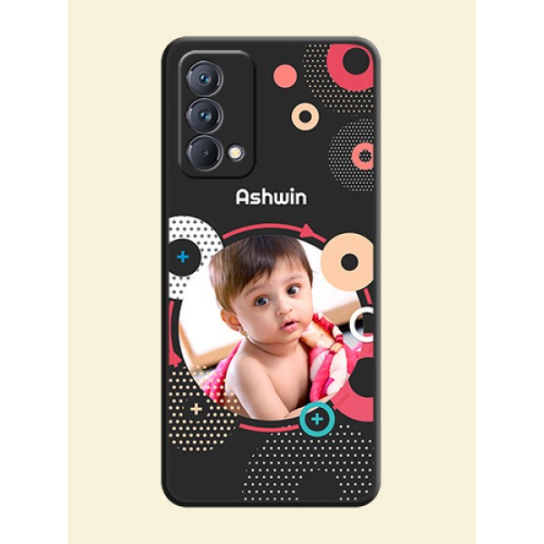 Multicoloured Round Image on Personalised Space Black Soft Matte Cases - Realme GT Master Multicoloured Round Image on Personalised Space Black Soft Matte Cases - Realme GT Master