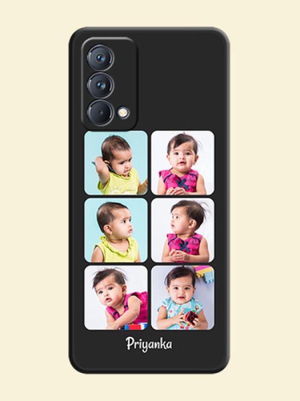 Floral Art with 6 Image Holder on Photo on Space Black Soft Matte Mobile Case - Realme GT Master