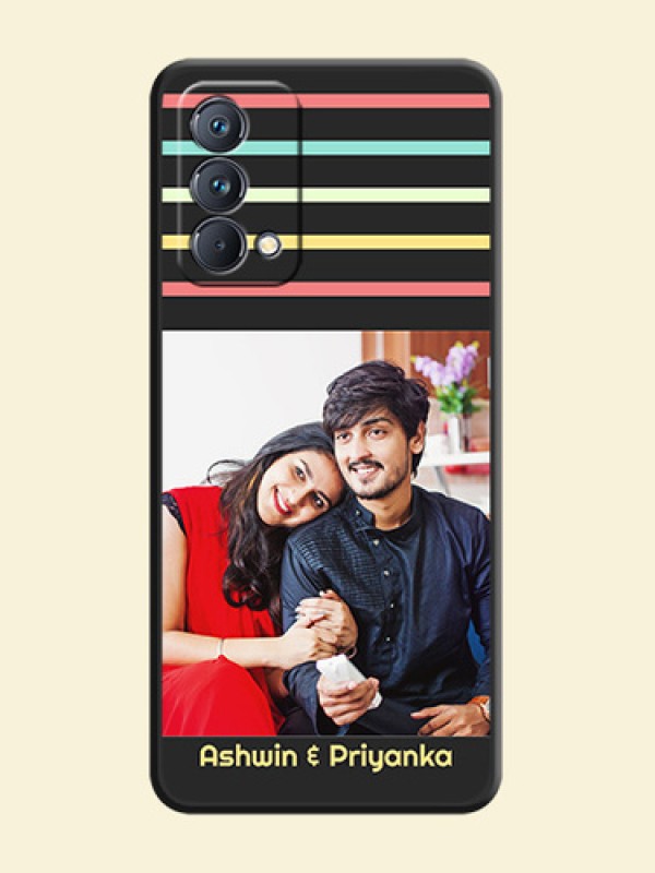 Color Stripes with Photo and Text on Photo on Space Black Soft Matte Mobile Case - Realme GT Master