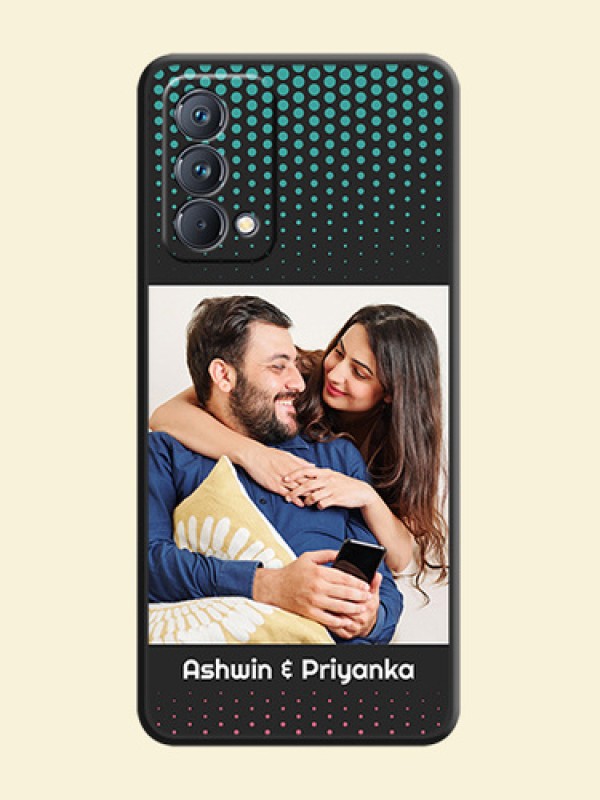 Faded Dots with Grunge Photo Frame and Text on Space Black Custom Soft Matte Phone Cases - Realme GT Master