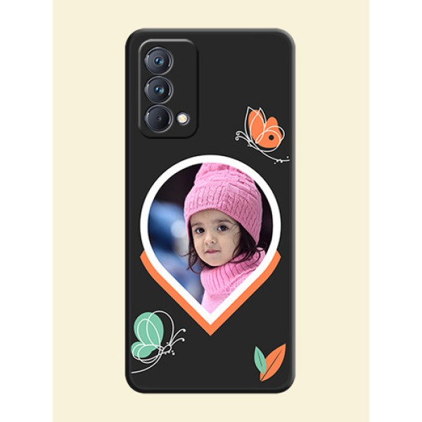 Upload Pic With Simple Butterly Design On Space Black Personalized Soft Matte Phone Covers -Realme Gt Master Upload Pic With Simple Butterly Design On Space Black Personalized Soft Matte Phone Covers -Realme Gt Master