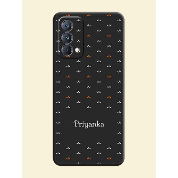 Simple Pattern With Custom Text On Space Black Personalized Soft Matte Phone Covers -Realme Gt Master Simple Pattern With Custom Text On Space Black Personalized Soft Matte Phone Covers -Realme Gt Master
