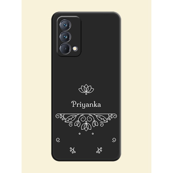 Lotus Garden Custom Text On Space Black Personalized Soft Matte Phone Covers -Realme Gt Master Lotus Garden Custom Text On Space Black Personalized Soft Matte Phone Covers -Realme Gt Master