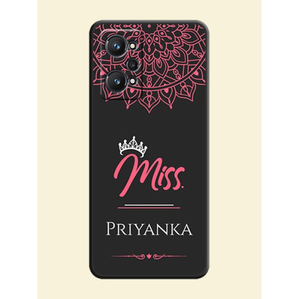 Mrs Name with Floral Design on Space Black Personalized Soft Matte Phone Covers - Realme GT Neo 2 5G Mrs Name with Floral Design on Space Black Personalized Soft Matte Phone Covers - Realme GT Neo 2 5G