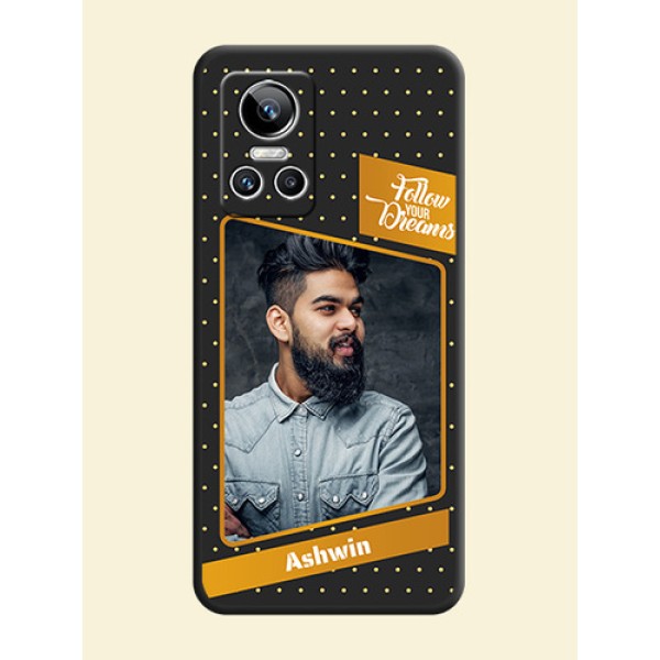 Follow Your Dreams with White Dots on Space Black Custom Soft Matte Phone Cases - Realme GT Neo 3 150W Follow Your Dreams with White Dots on Space Black Custom Soft Matte Phone Cases - Realme GT Neo 3 150W