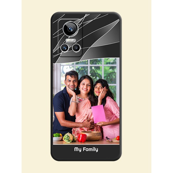 Mixed Wave Lines on Photo on Space Black Soft Matte Mobile Cover - Realme GT Neo 3 150W Mixed Wave Lines on Photo on Space Black Soft Matte Mobile Cover - Realme GT Neo 3 150W